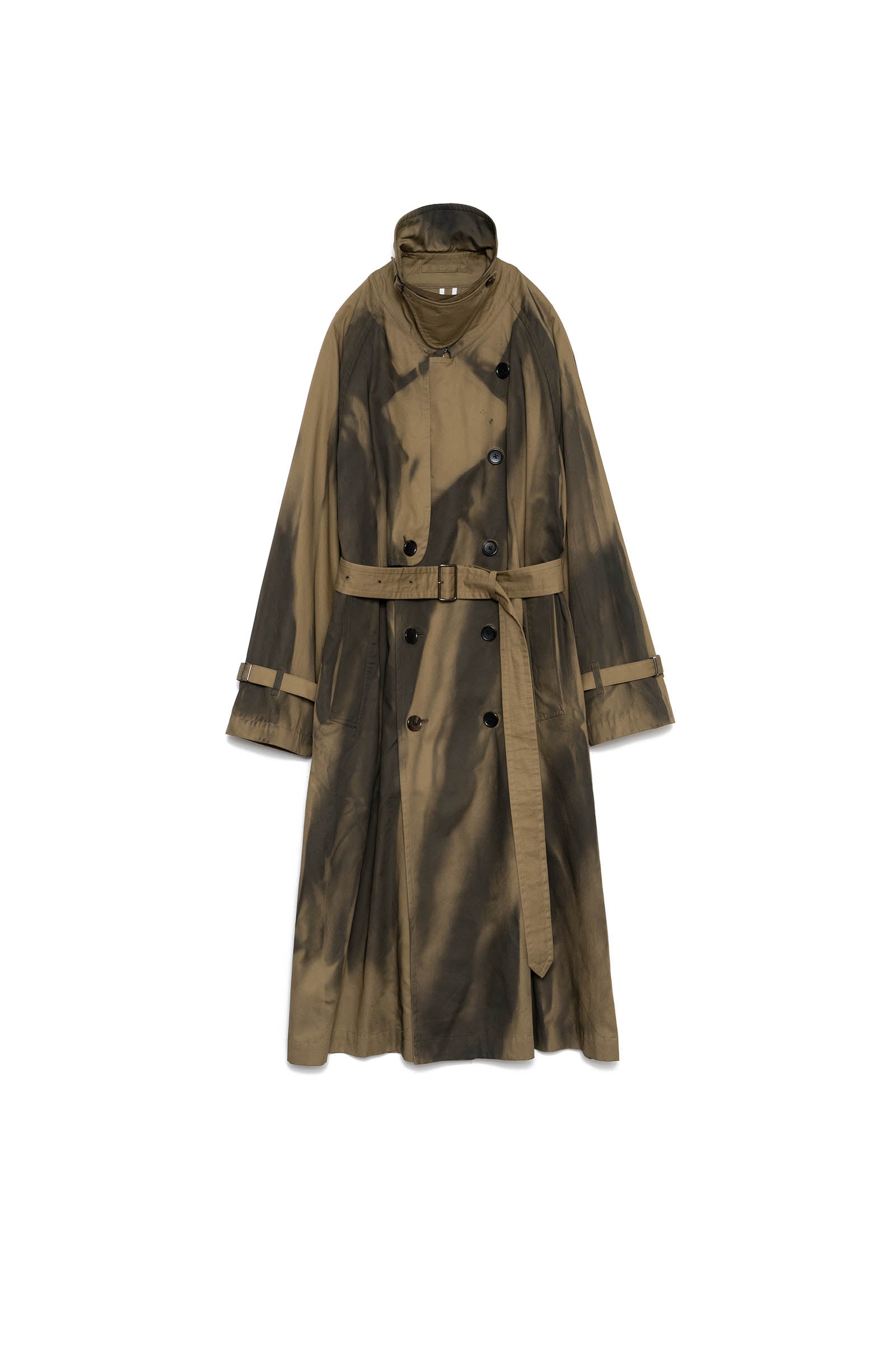 YOKE / SPRAY PRINTED TRENCH COAT