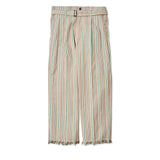 YOKE / STRIPE BELTED WIDE LEG TROUSERS