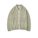 YOKE / MESH KNITTED SHIRT CARDIGAN