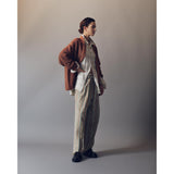YOKE / STRIPE BELTED WIDE LEG TROUSERS