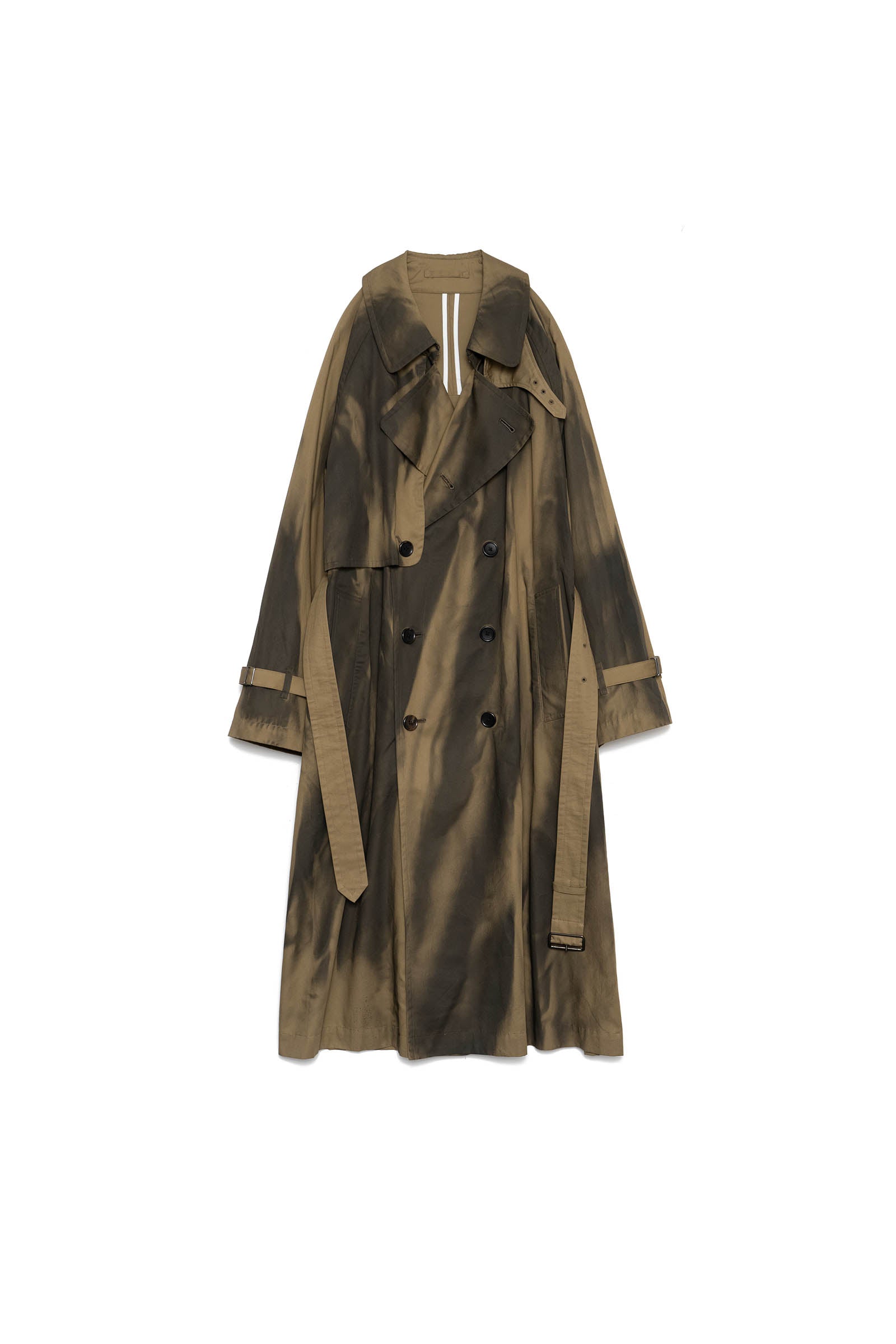 YOKE / SPRAY PRINTED TRENCH COAT