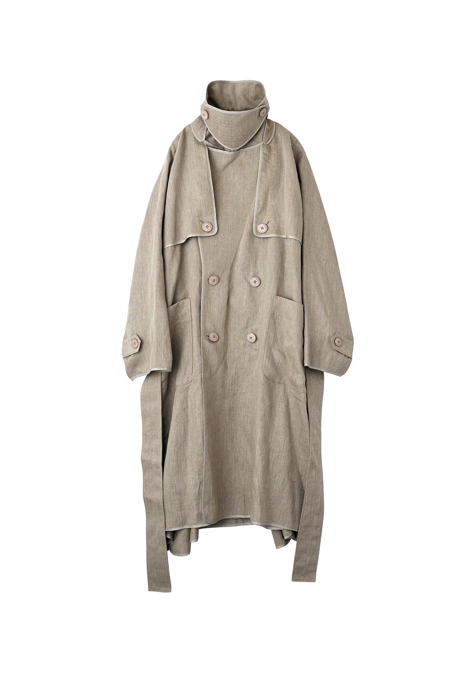 I’m here: / with PIPING : LINEN TRENCH COAT