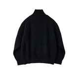 YOKE / 3/4 FRONT ZIP HIGHNECK RIB SWEATER