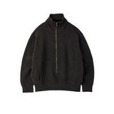 YOKE / 3/4 FRONT ZIP HIGHNECK RIB SWEATER