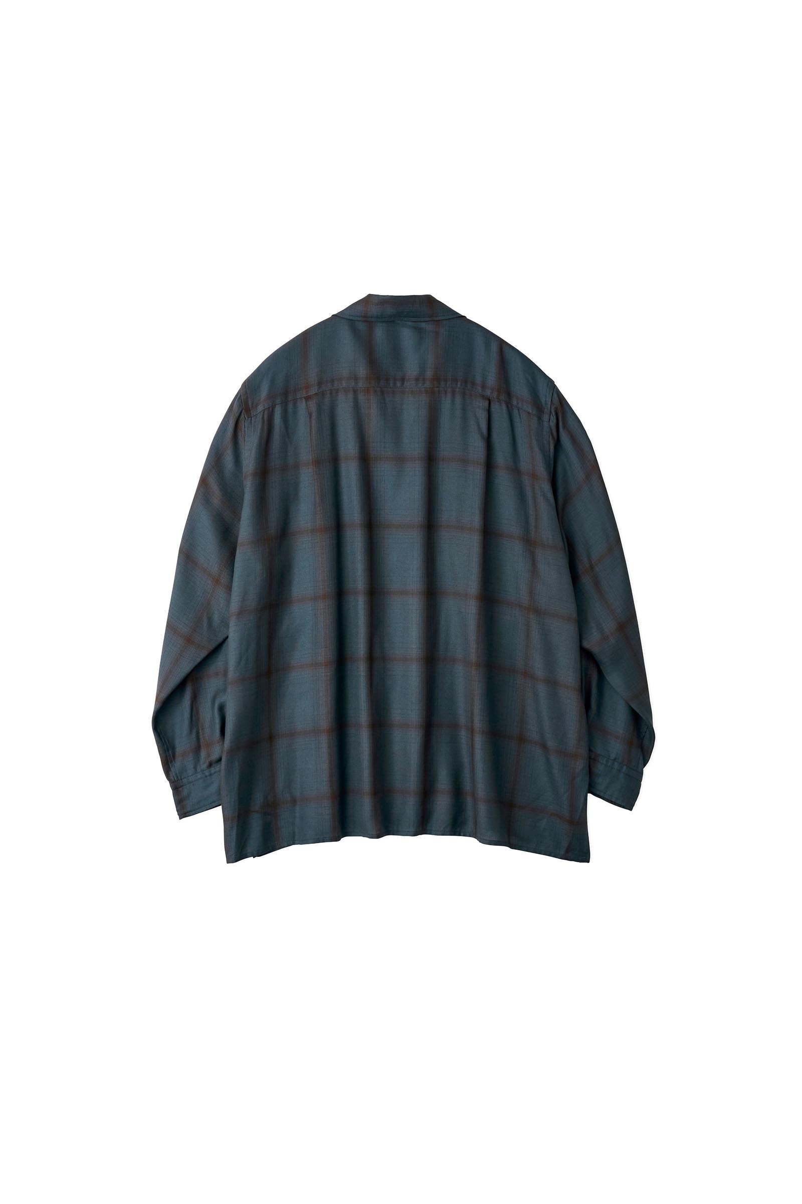 YOKE / RAYON WOOL PLAID OPEN COLLAR SHIRT – carol ONLINE STORE