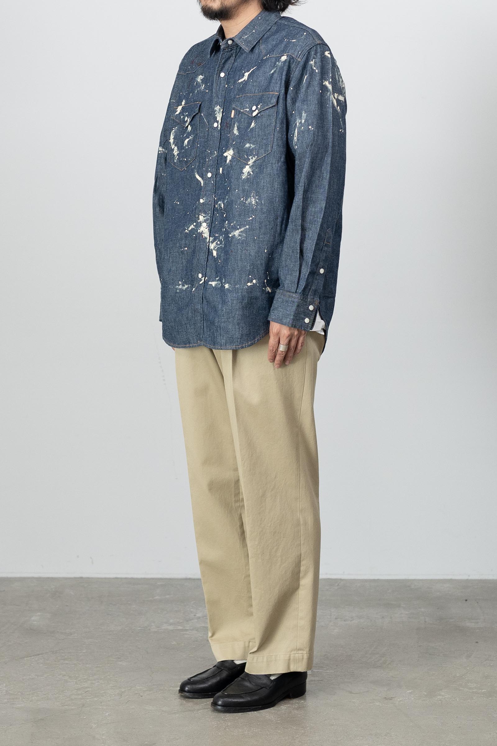 YOKE / PATTERNED REGULAR COLLAR SHIRT