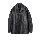 YOKE / CRACKED GOAT LEATHER CAR COAT