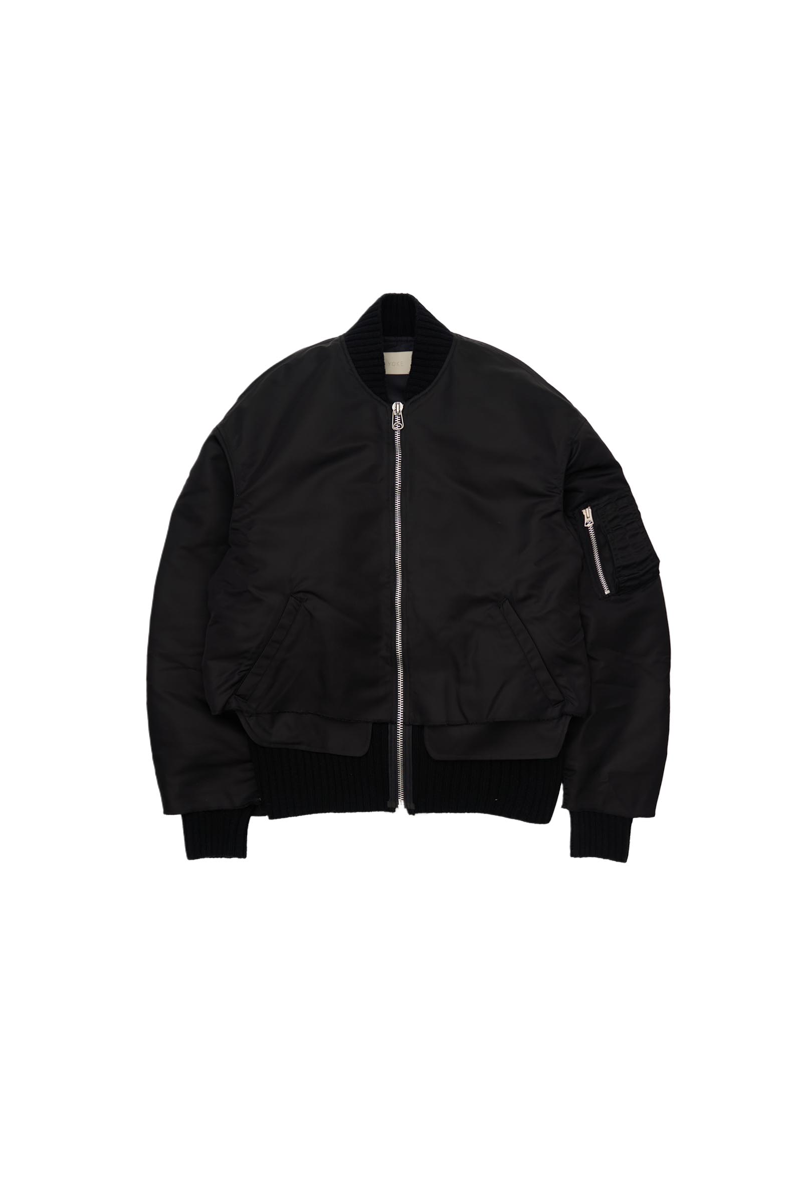 YOKE / Connected Rib Knit Flight Jacket
