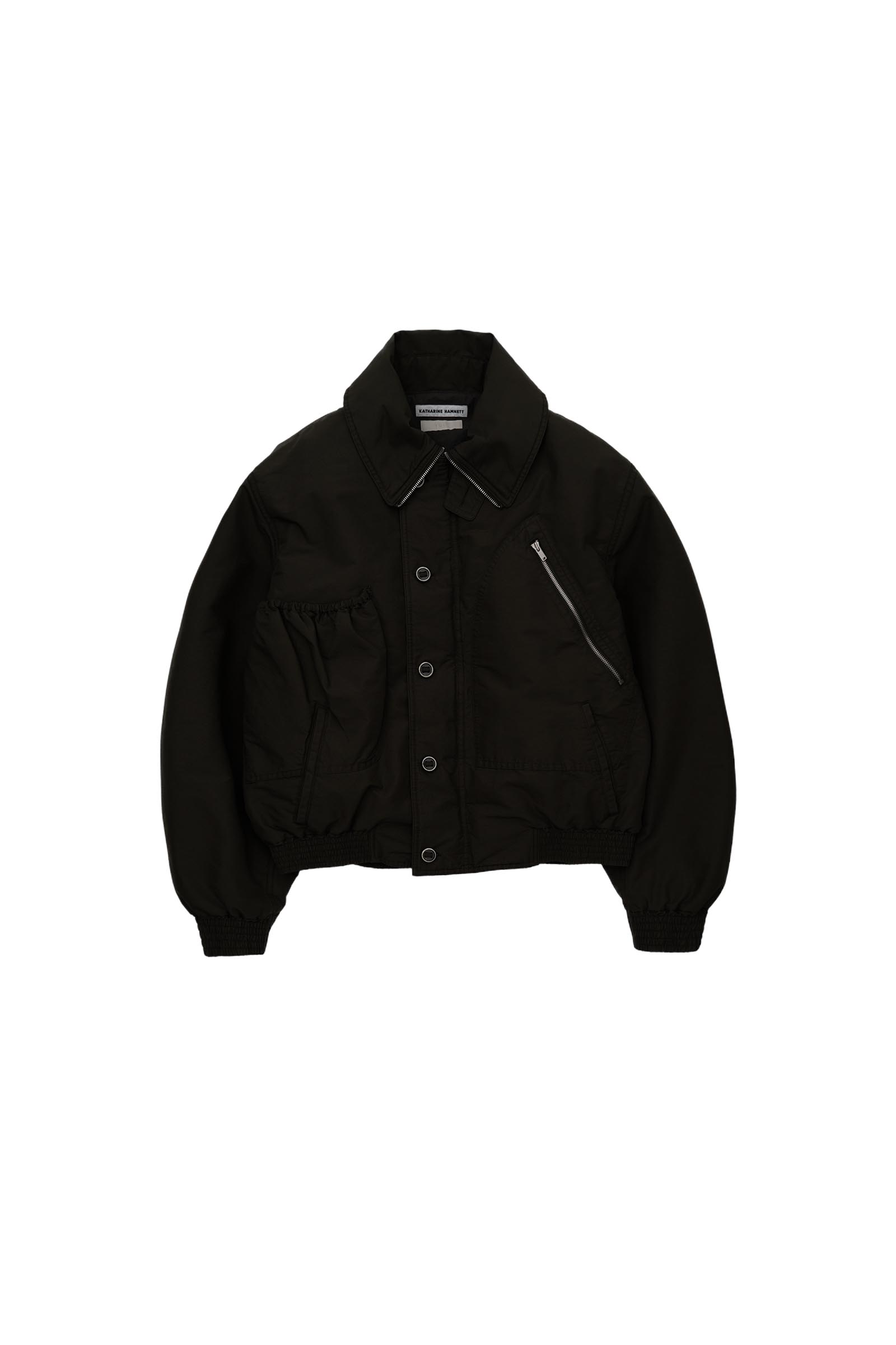 KATHARINE HAMNETT Hamnett クロップドボンバージャケット 1990s Katharine Hamnett Wide Bomber With Articulated Ribbed