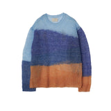 YOKE / MOHAIR INTARSIA SHEER SWEATER