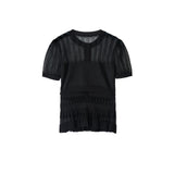 FETICO / CONVERTIBLE SHEER STRIPE KNIT CARDIGAN