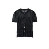 FETICO / CONVERTIBLE SHEER STRIPE KNIT CARDIGAN