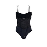 FETICO / VELVET & MESH COMBINED BODYSUIT