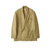 YOKE / Linen Silk Kersey Double Breasted Blezer
