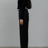 determ; / Back Ribbon Short Cardigan
