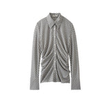FETICO / JERSEY CHECK WAIST-GATHERED SHIRT