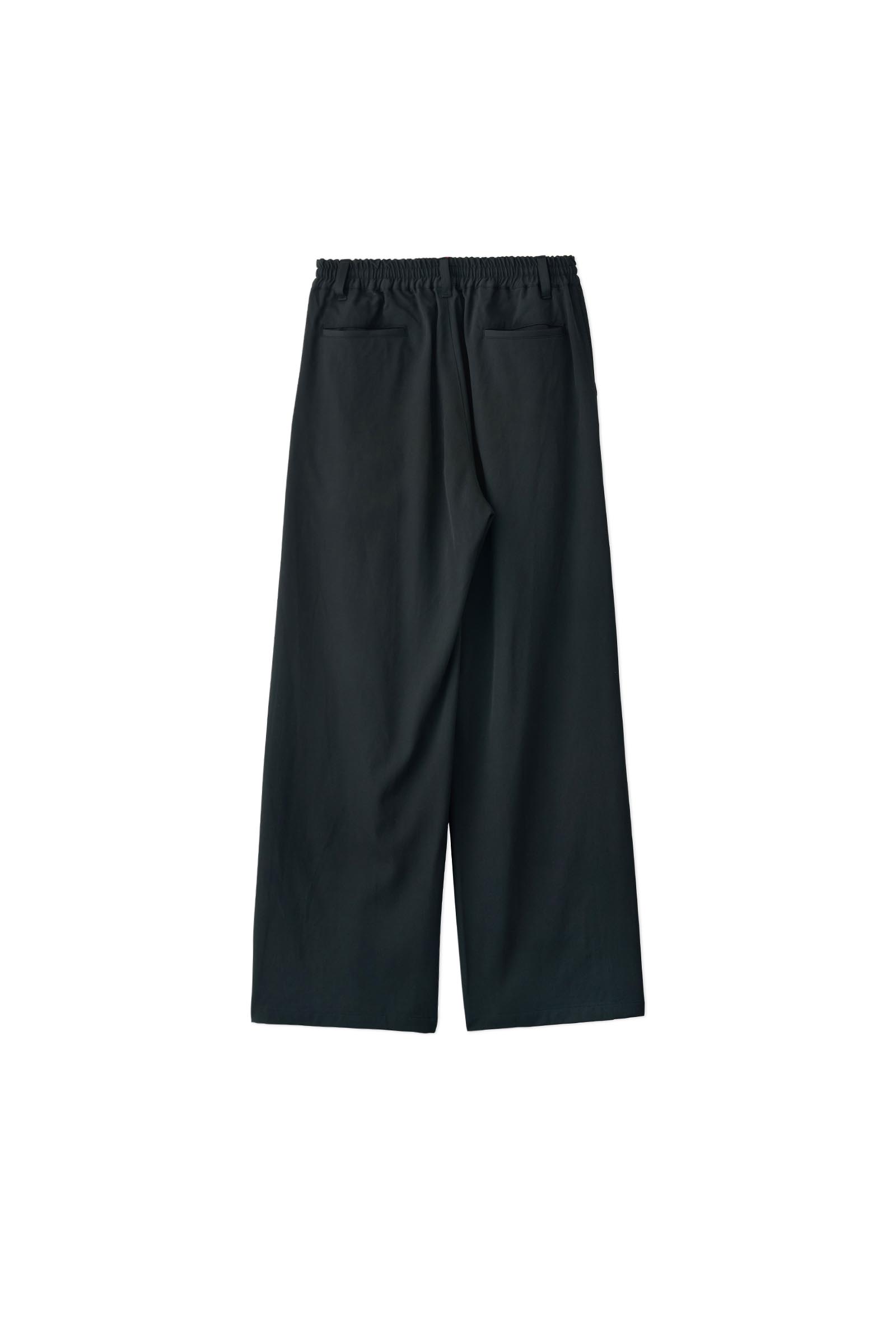 YOKE / Wool Washer Twill 2pleated Wide-leg Easy Trousers