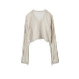 ERiKOKATORi / wool linen gawze cardigan