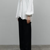 ERiKOKATORi / nylon lace v-neck blouse