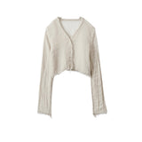 ERiKOKATORi / wool linen gawze cardigan