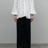 ERiKOKATORi / nylon lace v-neck blouse