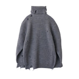 HED MAYNER / DESTROYED TURTLENECK RIB SWEATER