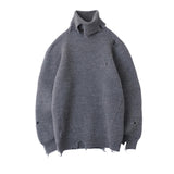 HED MAYNER / DESTROYED TURTLENECK RIB SWEATER