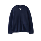 nonnotte / Draping Shawl Collar V Oversized Pullover