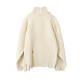 HED MAYNER / DESTROYED V-NECK RIB SWEATER