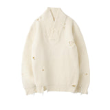 HED MAYNER / DESTROYED V-NECK RIB SWEATER
