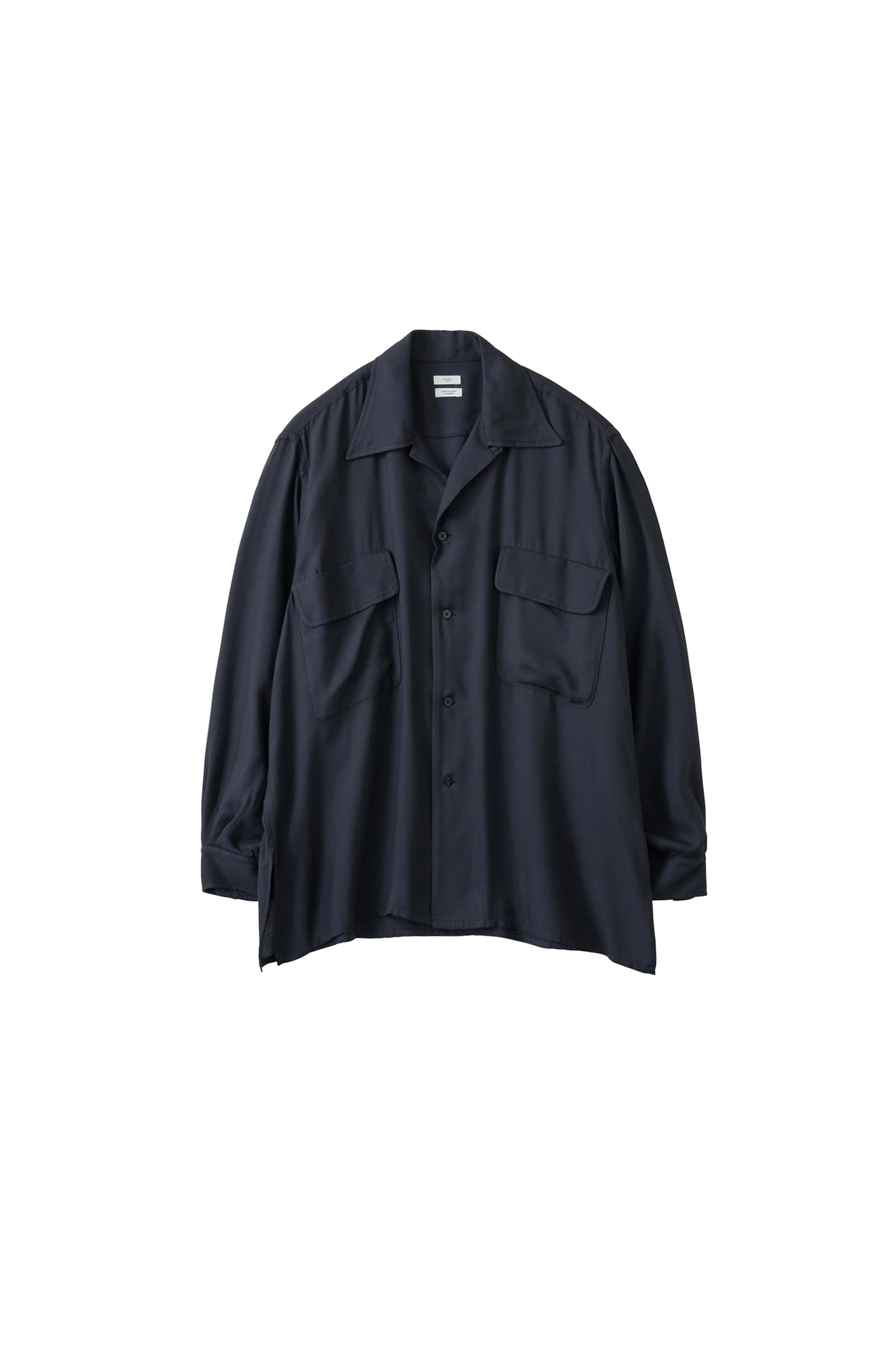 YOKE / Modal Double Pocket Open Collar Shirt