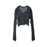 ERiKOKATORi / wool linen gawze cardigan