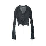ERiKOKATORi / wool linen gawze cardigan