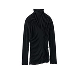 FETICO / SHEER JERSEY ASYMMETRIC GATHERED TOP