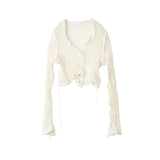ERiKOKATORi / wool linen gawze cardigan