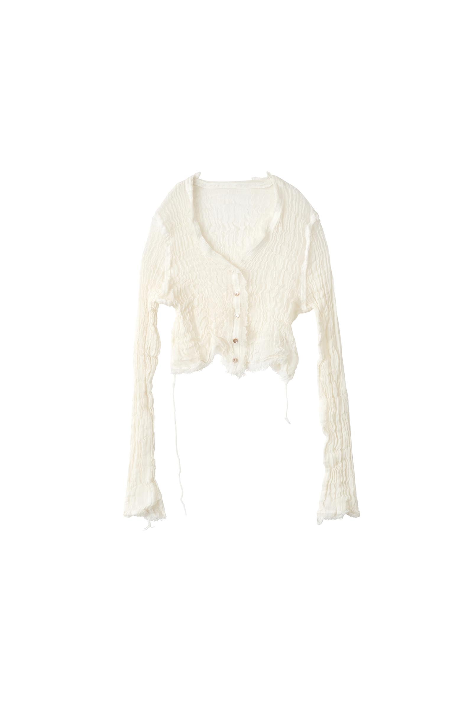 ERiKOKATORi / wool linen gawze cardigan