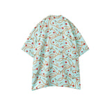 DIGAWEL / Open-collar S/S shirt (apple&chain)