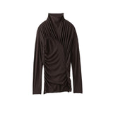 FETICO / SHEER JERSEY ASYMMETRIC GATHERED TOP