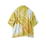 YOKE / LOWER PRINTED OPEN COLLAR SHIRT