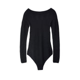 FETICO / Rose pattern lace-knit bodysuit