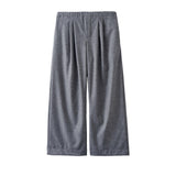 META CAMPANIA COLLECTIVE / TRACE PLEATED MIDWEIGHT FELTED WOOL DRAWSTRING TROUSERS