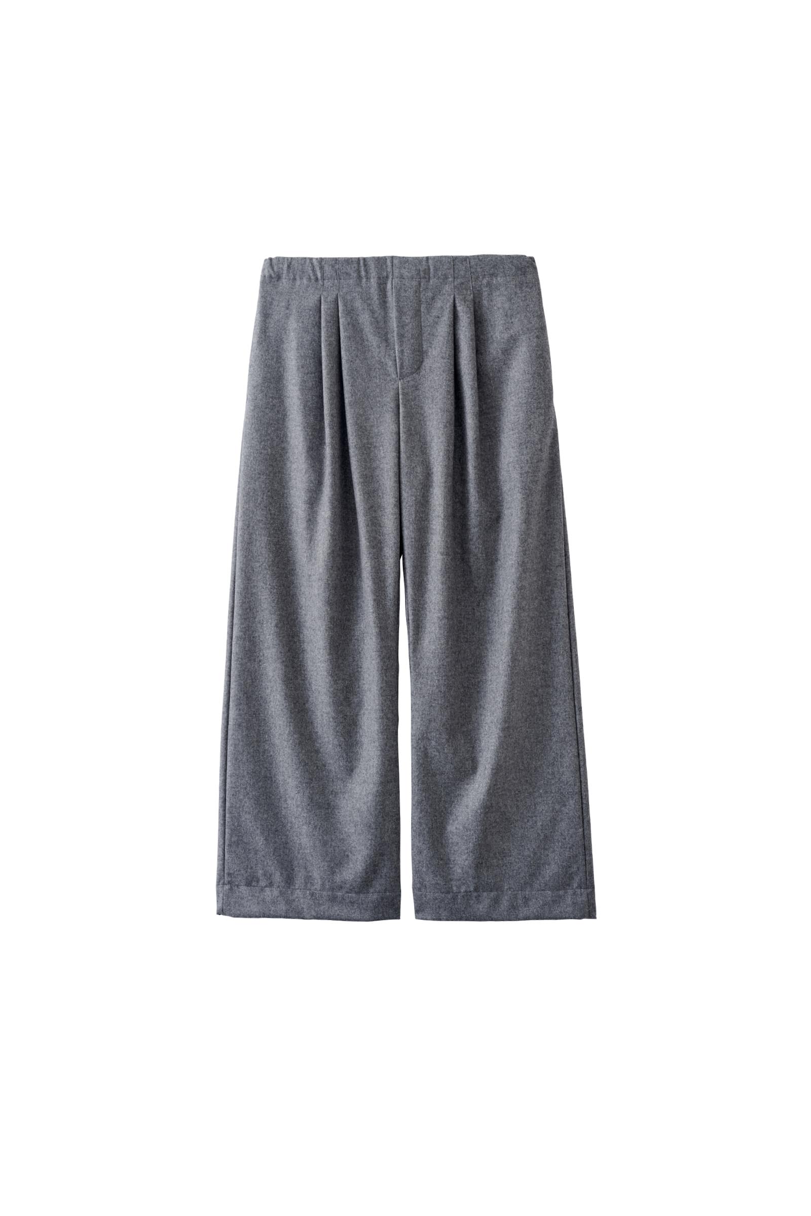 META CAMPANIA COLLECTIVE / TRACE PLEATED MIDWEIGHT FELTED WOOL DRAWSTRING TROUSERS