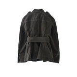 FETICO / FLOCKED DENIM BELTED JACKET