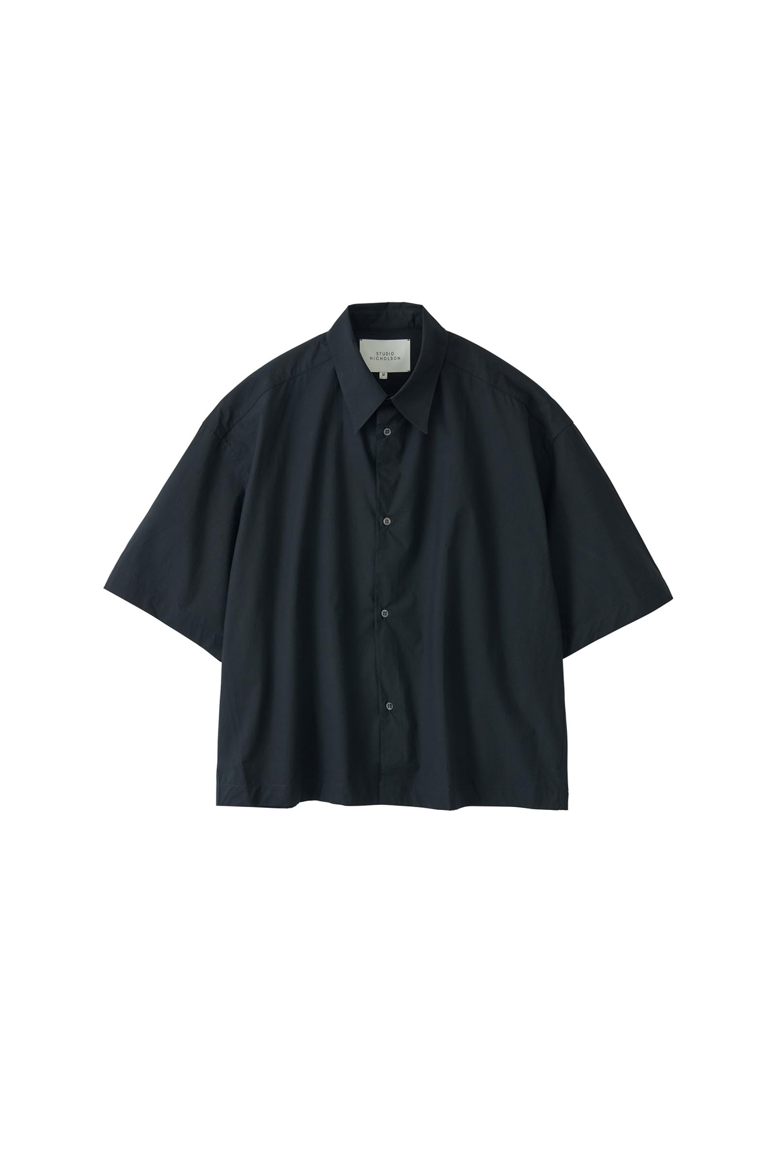 【STUDIO NICHOLSON】Volume Sleeve Shirt Studio Nicholson - Men - Short Sleeve Shirt - Grey Multi