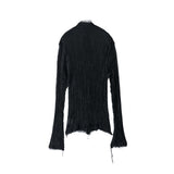 ERiKOKATORi / wool linen gawze highneck top