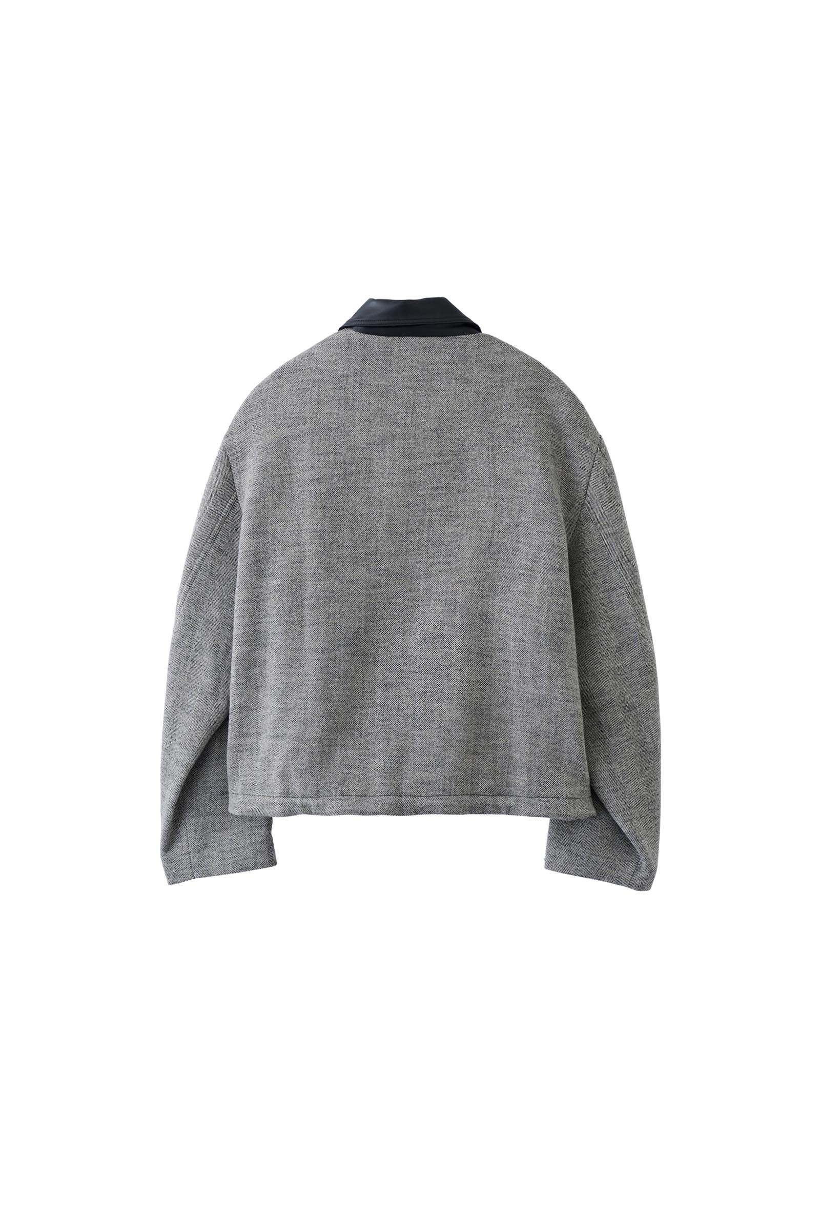 STUDIO NICHOLSON / LEATHER COLLAR CHORE JACKET