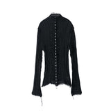 ERiKOKATORi / wool linen gawze highneck top