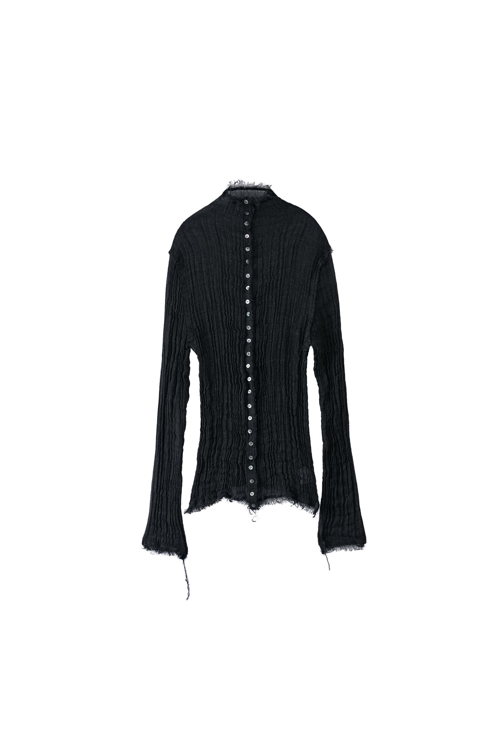 ERiKOKATORi / wool linen gawze highneck top