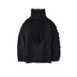 determ; / Open-Back Shaggy Turtleneck Knit