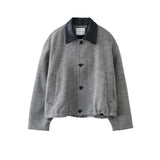 STUDIO NICHOLSON / LEATHER COLLAR CHORE JACKET